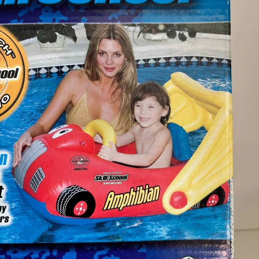 Aqua-Coach Skill School Level 2 Race Car Swim Pool Float Sunshade Baby Seat New